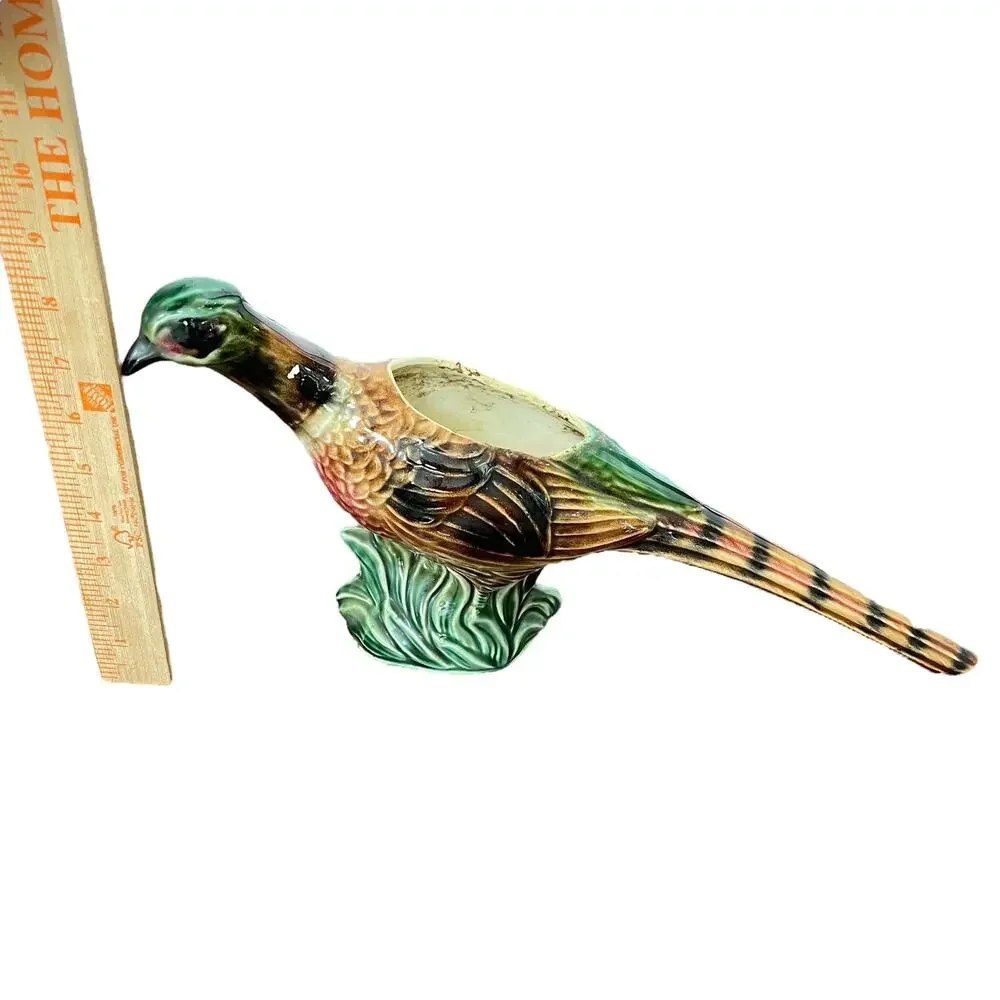 Vintage Bird Planter Pheasant Ceramic Mid Century Stanford Pottery? Decor READ